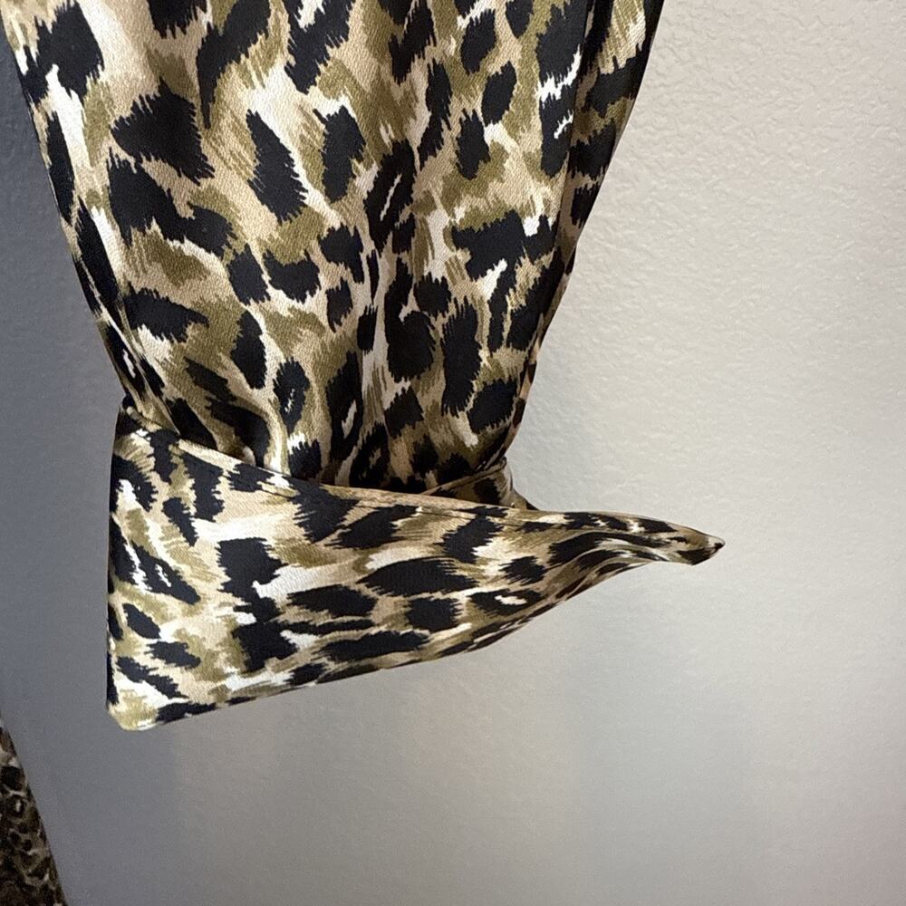 Equipment Womens Lenora Midi Maxi Shirt Dress Size M Animal Print Long Sleeve - Picture 4 of 10